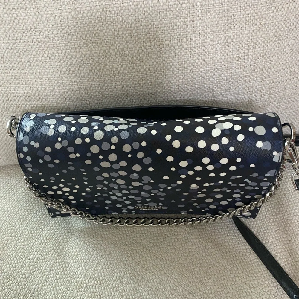 Kate Spade Cameron  Black and White Gray & Blue Crossbody Bag - Picture 6 of 16